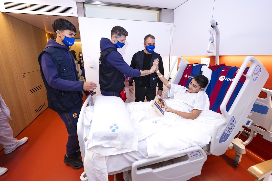 Visita jugadors FCB hospital de barcelona