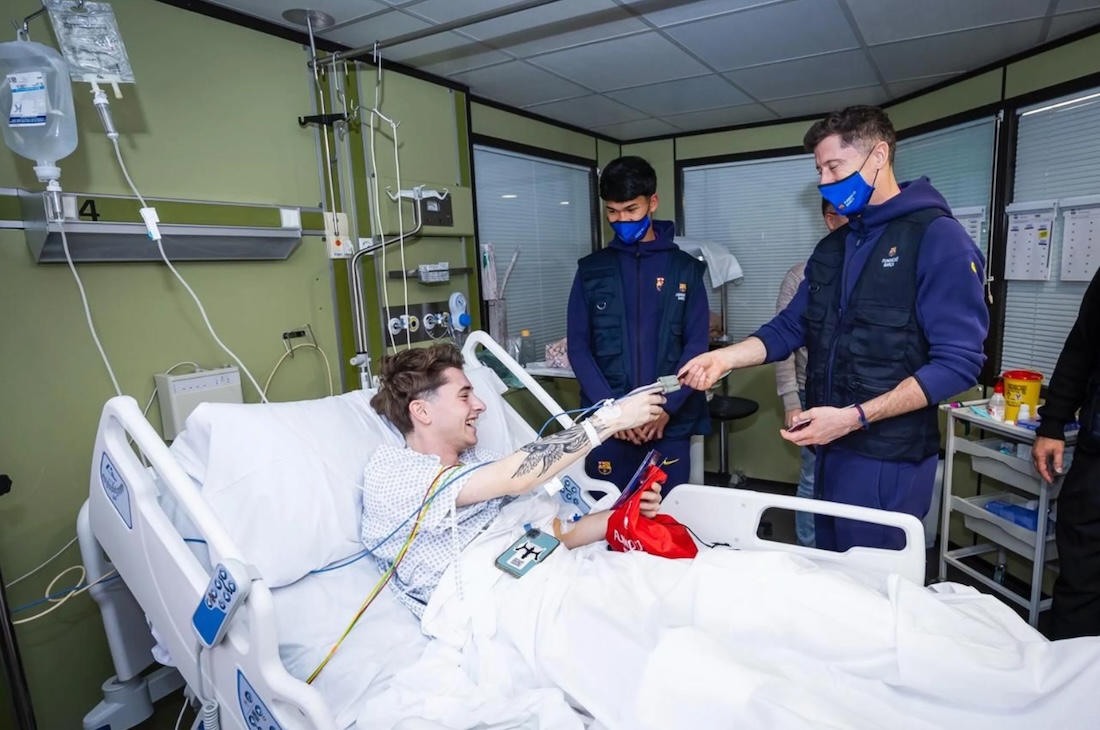 Visita jugadors FCB hospital de barcelona