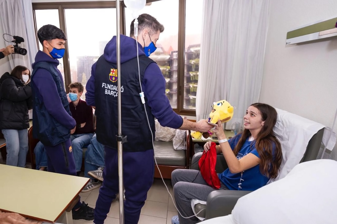 Visita jugadors FCB hospital de barcelona
