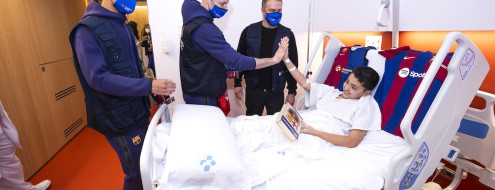 Visita jugadors FCB hospital de barcelona